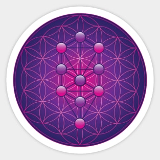 Tree of Life on Flower of Life Sticker